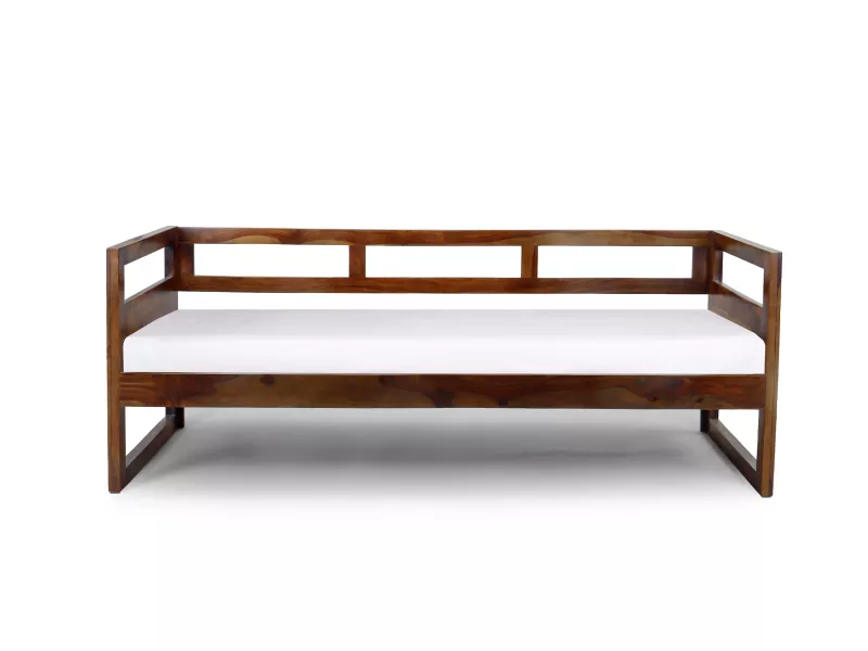 Hugo Solid Wood Sofa Cum Bed with 4 Inches Mattress